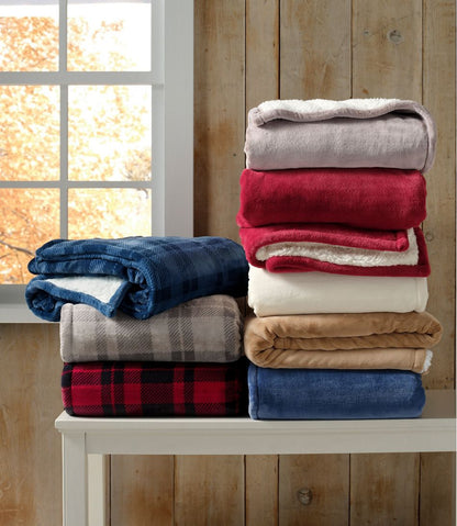 Wicked Plush Sherpa Throw, Plaid | L.L.Bean sale