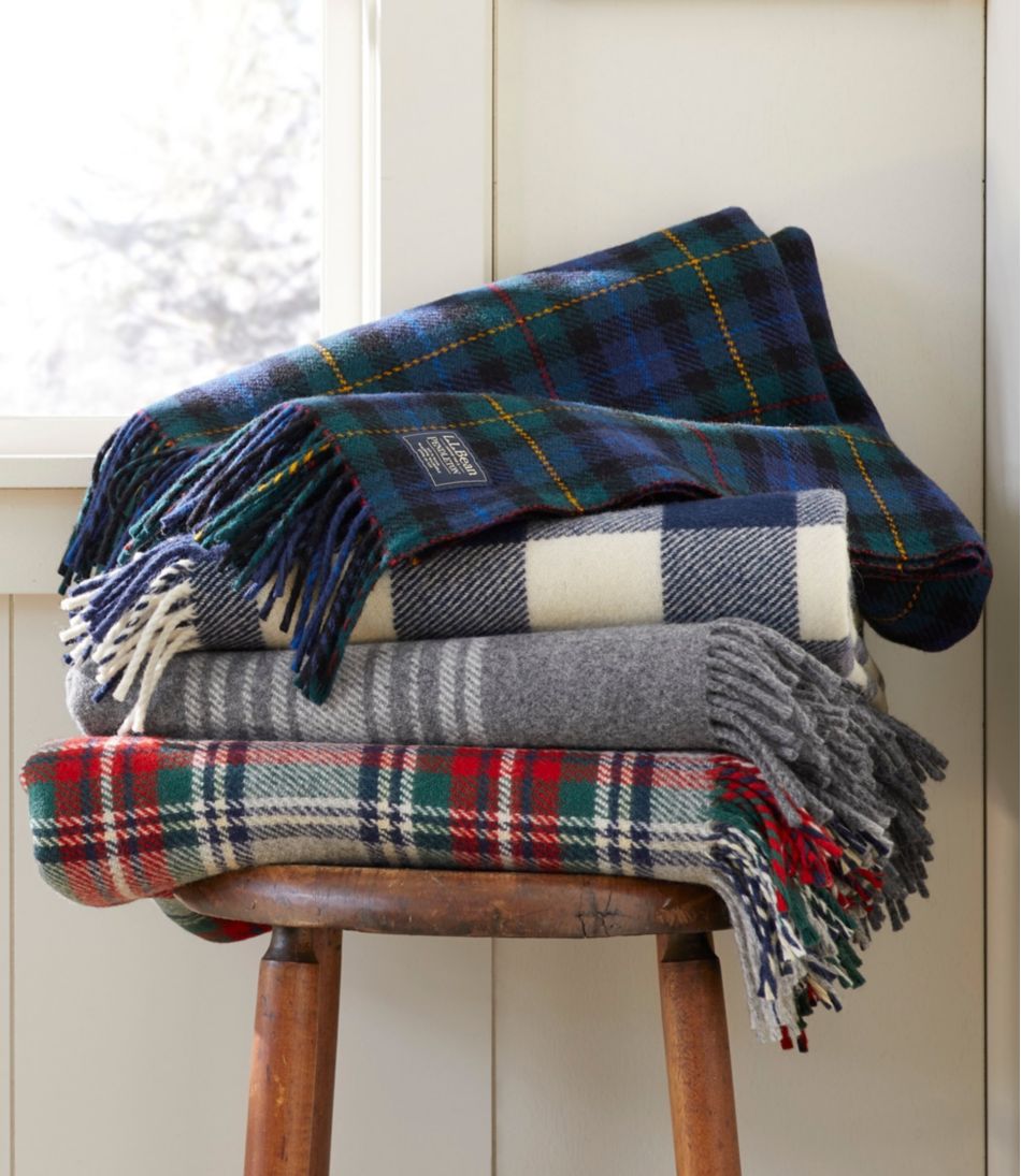 Washable Wool Throw, Striped | L.L.Bean on sale