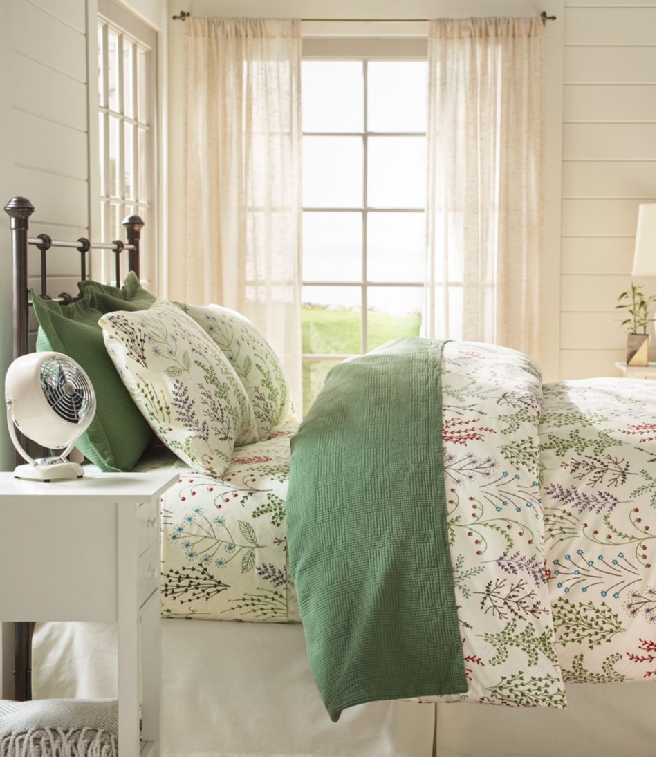 Botanical Floral Percale Comforter Cover Collection | L.L.Bean online