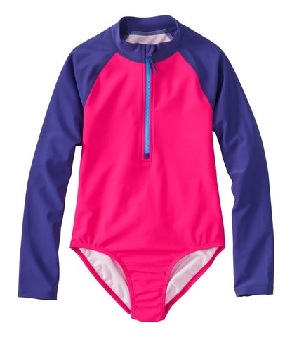 Girls' Watersports Swimwear, Rashguard One-Piece | L.L.Bean near me