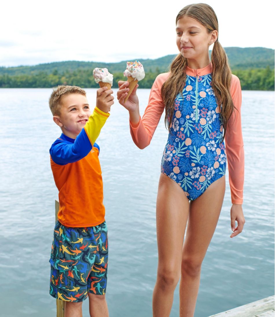 Girls' Watersports Swimwear, Rashguard One-Piece | L.L.Bean near me