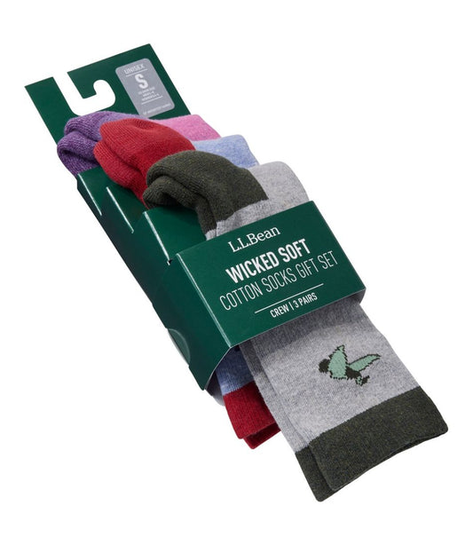 Adults' Wicked Soft Cotton Socks Animal Gift Set, 3-Pack | L.L.Bean outlet