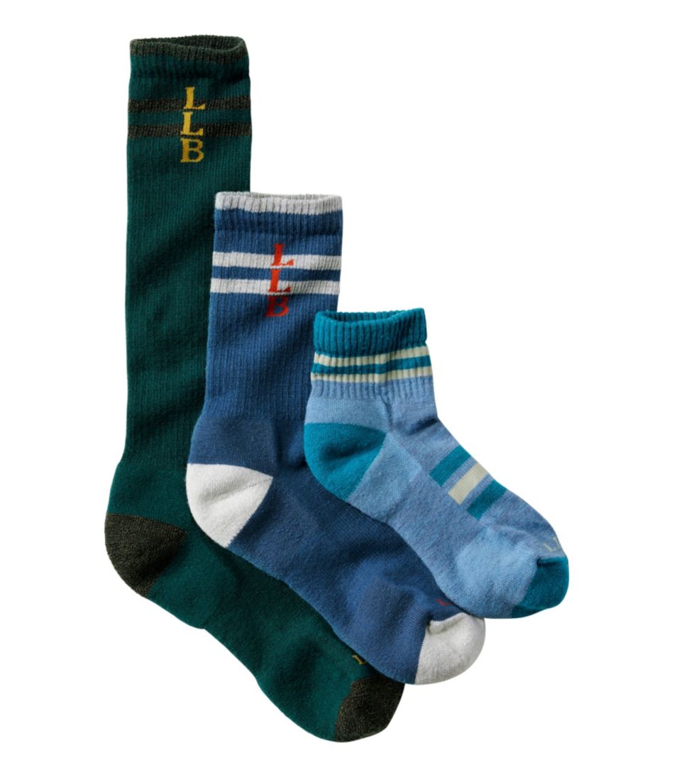 Adults' Katahdin Hiker Socks, 1/4 Crew Stripe | L.L.Bean sale