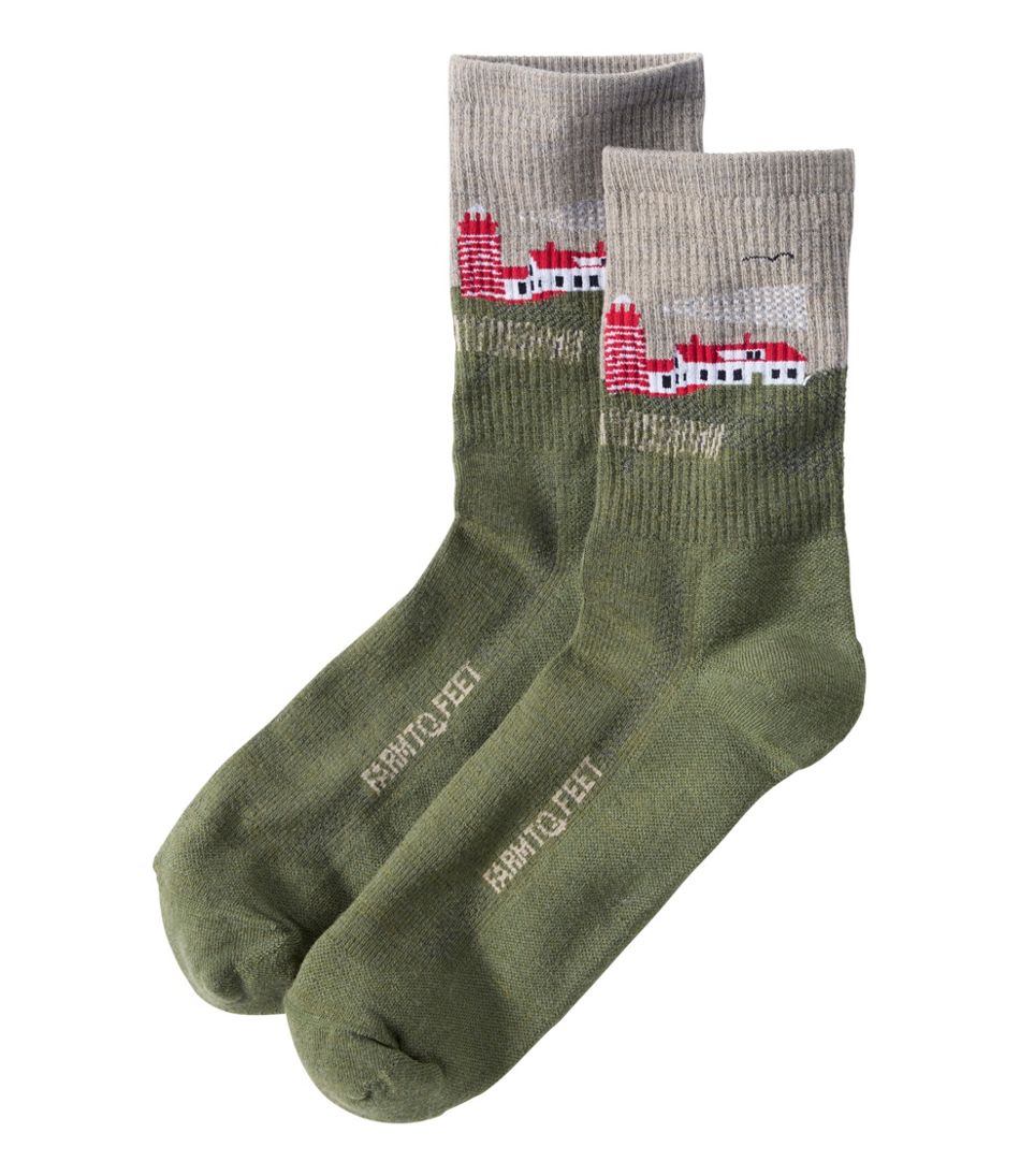Adults' Farm to Feet Portland West Quoddy Lighthouse Light Cushion 3/4 Crew Socks | L.L.Bean outlet