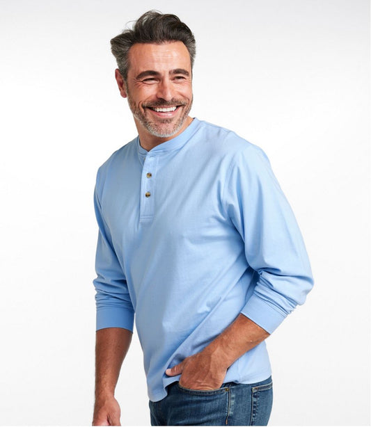 Men's Carefree Unshrinkable Tee, Traditional Fit, Long-Sleeve Henley | L.L.Bean on sale