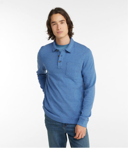 Men's Washed Cotton Double-Knit Polo, Long-Sleeve | L.L.Bean near me