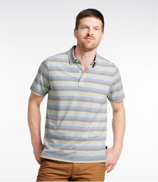 Men's Comfort Stretch Performance® Pima Polo, Short-Sleeve, Stripe | L.L.Bean online