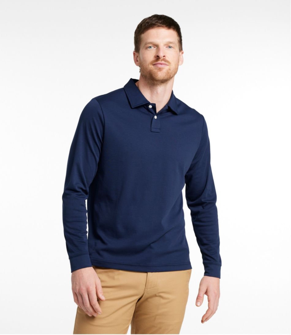 Men's Comfort Stretch Performance® Polo, Long-Sleeve, Slightly Fitted | L.L.Bean sale