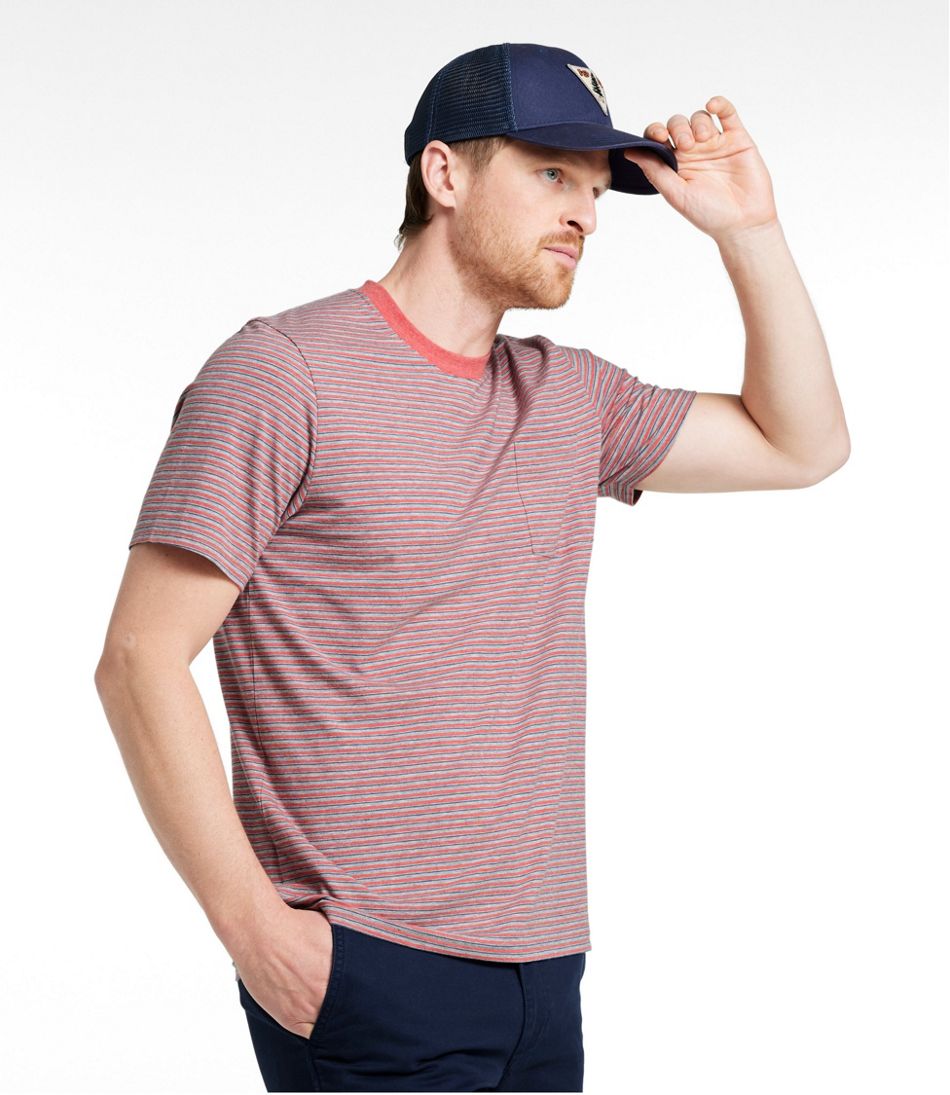 Men's Comfort Stretch Performance® Pima Pocket Tee, Short-Sleeve, Stripe | L.L.Bean discount
