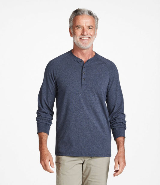 Men's Comfort Stretch Pima Tee Shirt, Long-Sleeve Henley | L.L.Bean online