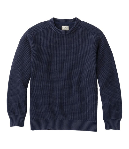 Men's Sunwashed Textured Cotton Sweater, Crewneck | L.L.Bean discount