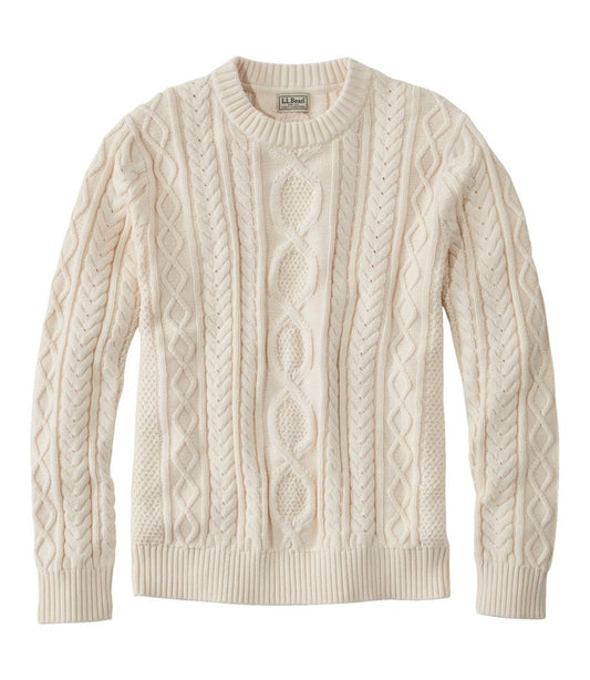 Men's Bean's Heritage Soft Cotton Fisherman Sweater, Crewneck | L.L.Bean on sale