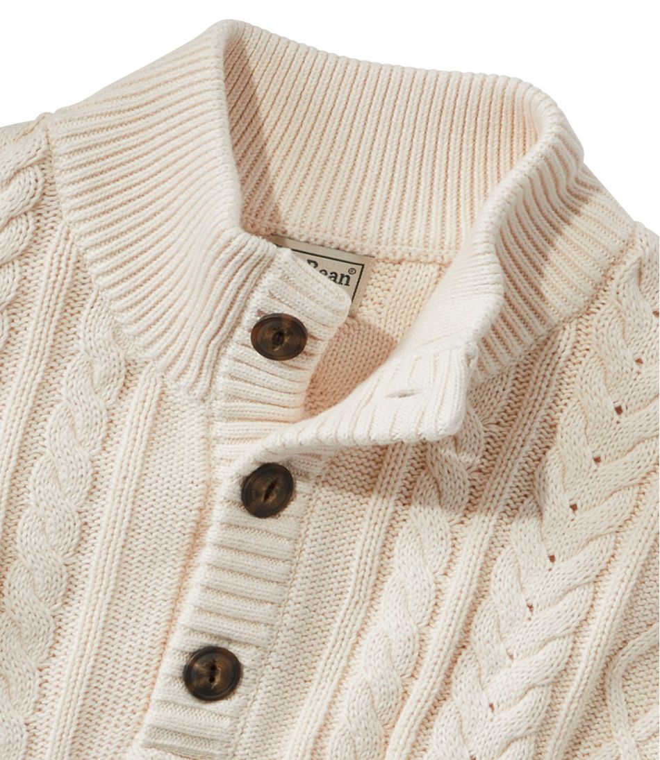 Men's Bean's Heritage Soft Cotton Fisherman Sweater, Button-Mock | L.L.Bean discount