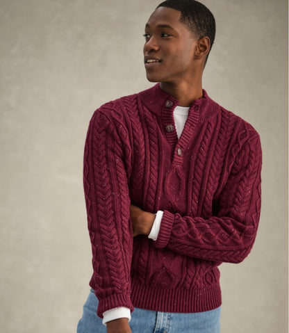 Men's Bean's Heritage Soft Cotton Fisherman Sweater, Button-Mock | L.L.Bean discount