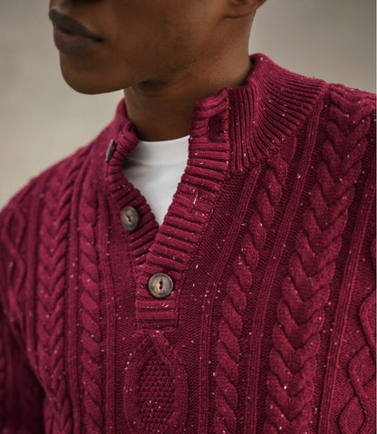 Men's Bean's Heritage Soft Cotton Fisherman Sweater, Button-Mock | L.L.Bean discount