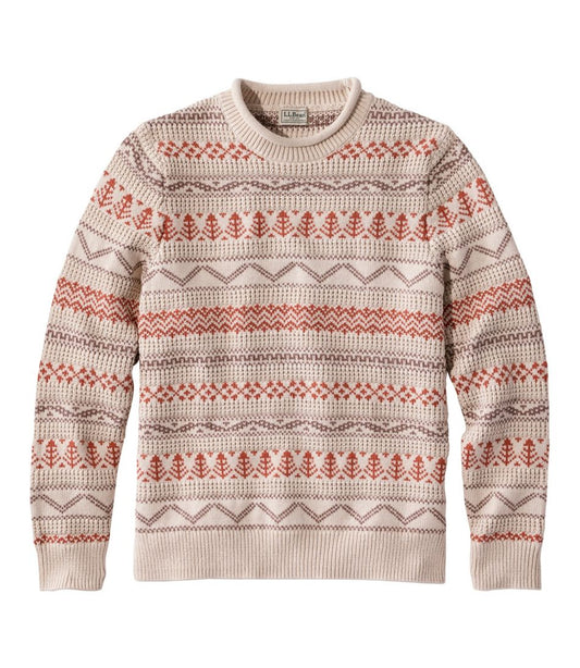 Men's L.L.Bean Organic Cotton Waffle Sweater, Crewneck, Fair Isle | L.L.Bean near me