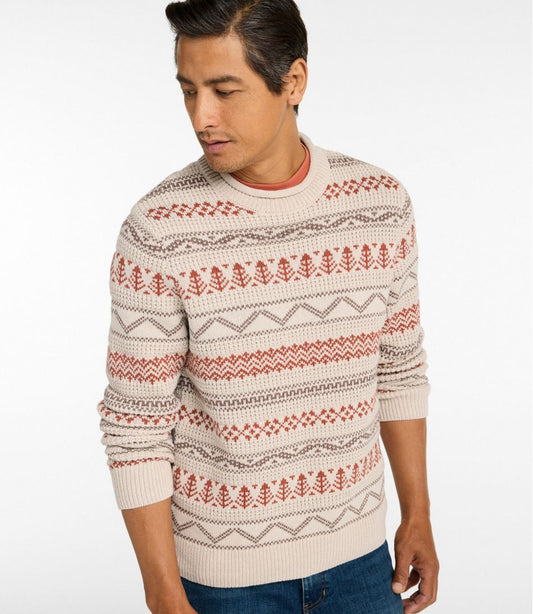 Men's L.L.Bean Organic Cotton Waffle Sweater, Crewneck, Fair Isle | L.L.Bean near me