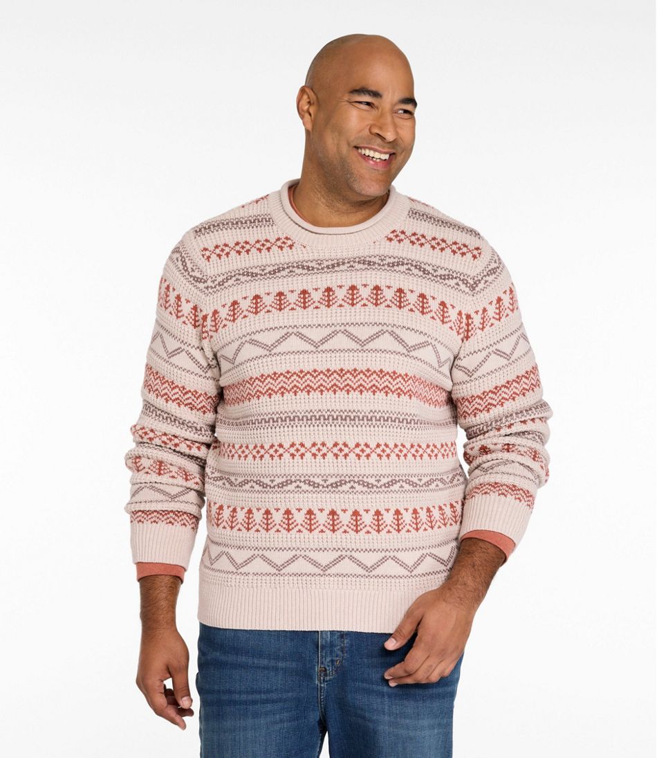 Men's L.L.Bean Organic Cotton Waffle Sweater, Crewneck, Fair Isle | L.L.Bean near me