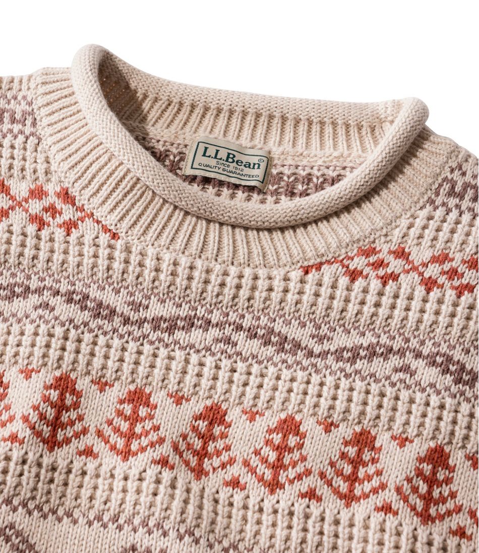 Men's L.L.Bean Organic Cotton Waffle Sweater, Crewneck, Fair Isle | L.L.Bean near me
