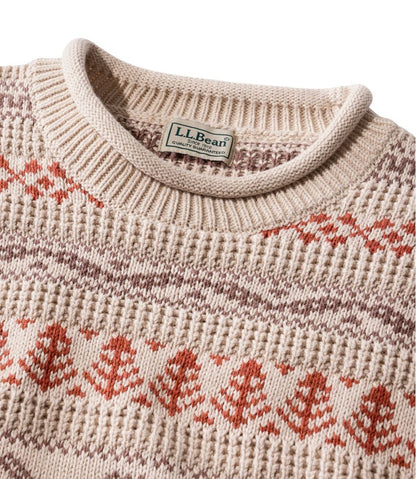 Men's L.L.Bean Organic Cotton Waffle Sweater, Crewneck, Fair Isle | L.L.Bean near me