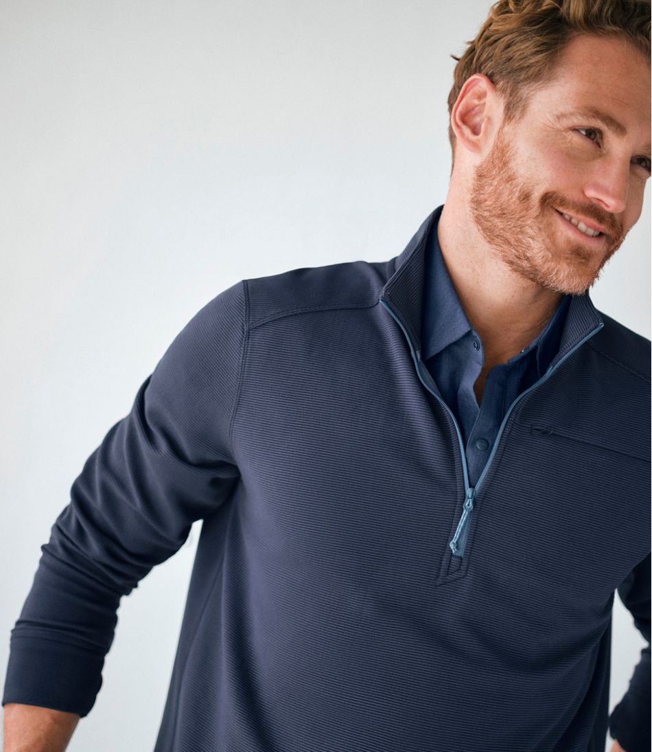 Men's VentureStretch Ottoman-Rib Pullover, Quarter-Zip | L.L.Bean on sale