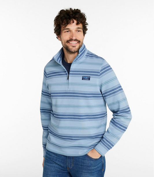 Men's Comfort Stretch Performance® Piqué, Quarter-Zip Pullover, Stripe | L.L.Bean on sale
