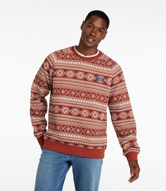 Men's Bean's Quilted Sweatshirt, Crewneck, Print | L.L.Bean outlet