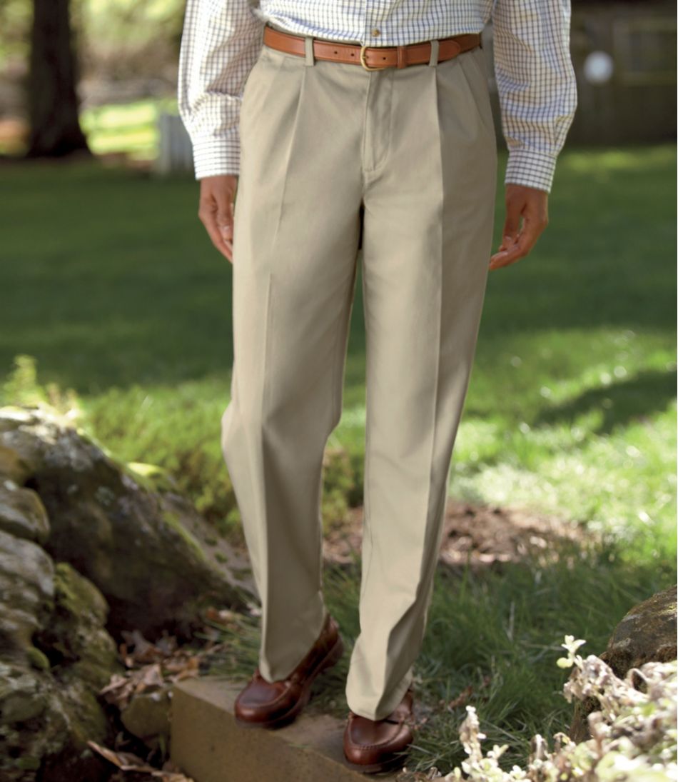 Men's Wrinkle-Free Double L® Chinos, Natural Fit, Hidden Comfort, Pleated | L.L.Bean online