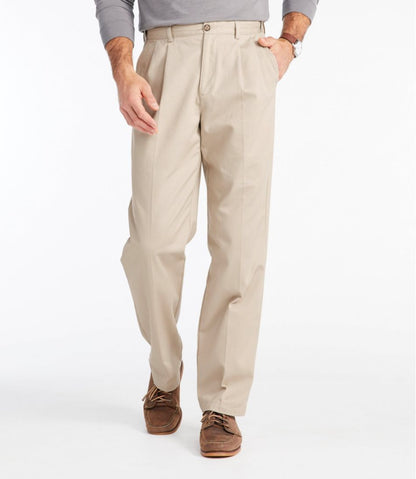 Men's Wrinkle-Free Double L® Chinos, Natural Fit, Hidden Comfort, Pleated | L.L.Bean online