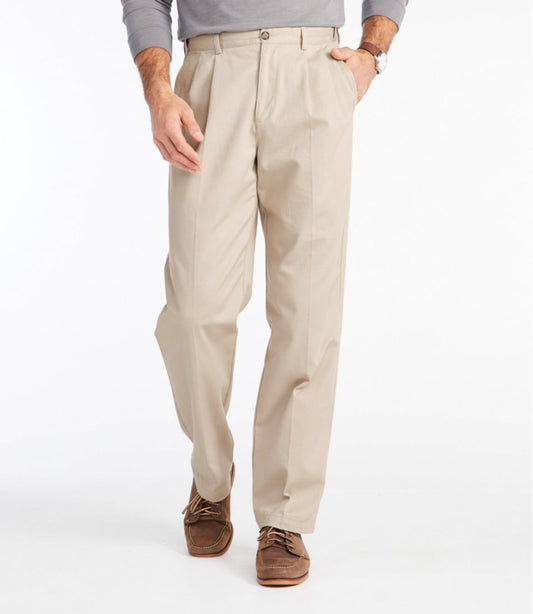 Men's Wrinkle-Free Double L® Chinos, Natural Fit, Hidden Comfort, Pleated | L.L.Bean online