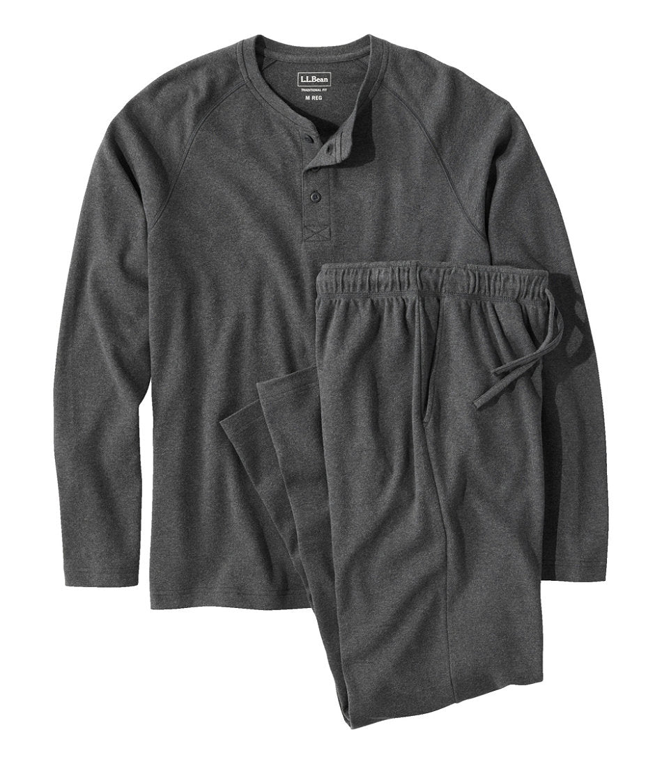 Men's Bean's Cotton Knit Pajamas, Henley PJ Set | L.L.Bean outlet - US 4468