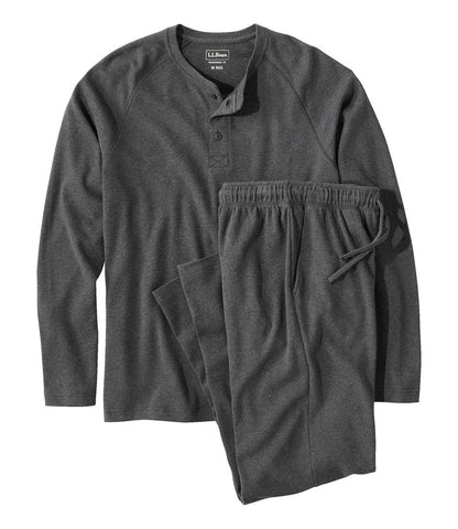 Men's Bean's Cotton Knit Pajamas, Henley PJ Set | L.L.Bean outlet - US 4468