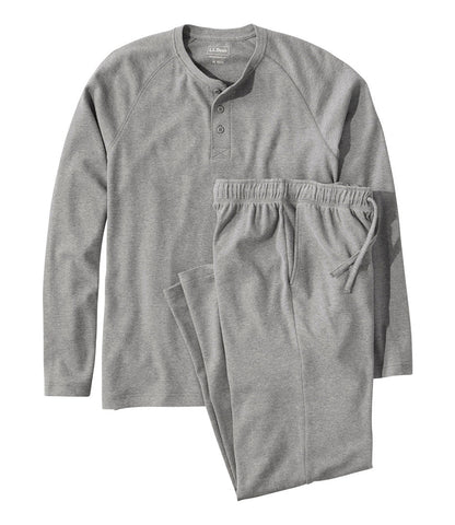 Men's Bean's Cotton Knit Pajamas, Henley PJ Set | L.L.Bean outlet - US 4468