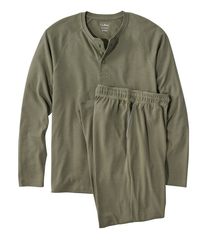 Men's Bean's Cotton Knit Pajamas, Henley PJ Set | L.L.Bean outlet - US 4468