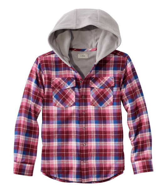 Kids' Fleece-Lined Flannel Shirt, Hooded Plaid | L.L.Bean discount