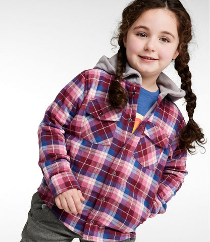 Kids' Fleece-Lined Flannel Shirt, Hooded Plaid | L.L.Bean discount
