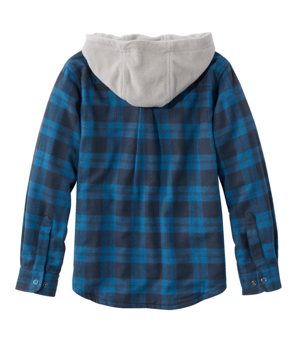 Kids' Fleece-Lined Flannel Shirt, Hooded Plaid | L.L.Bean discount