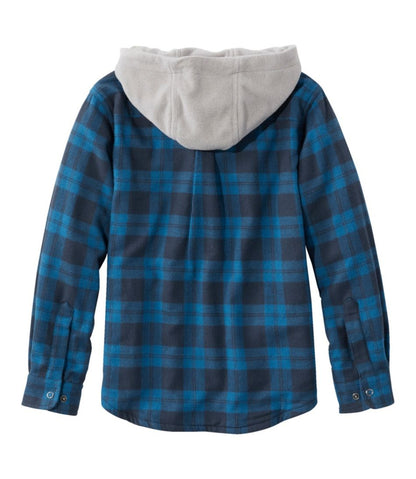 Kids' Fleece-Lined Flannel Shirt, Hooded Plaid | L.L.Bean discount