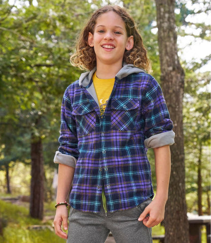 Kids' Fleece-Lined Flannel Shirt, Hooded Plaid | L.L.Bean discount