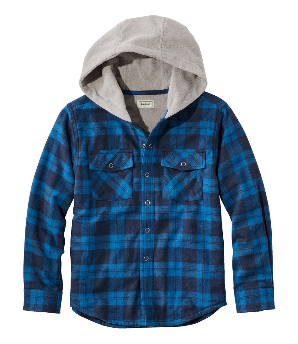 Kids' Fleece-Lined Flannel Shirt, Hooded Plaid | L.L.Bean discount - US 6965