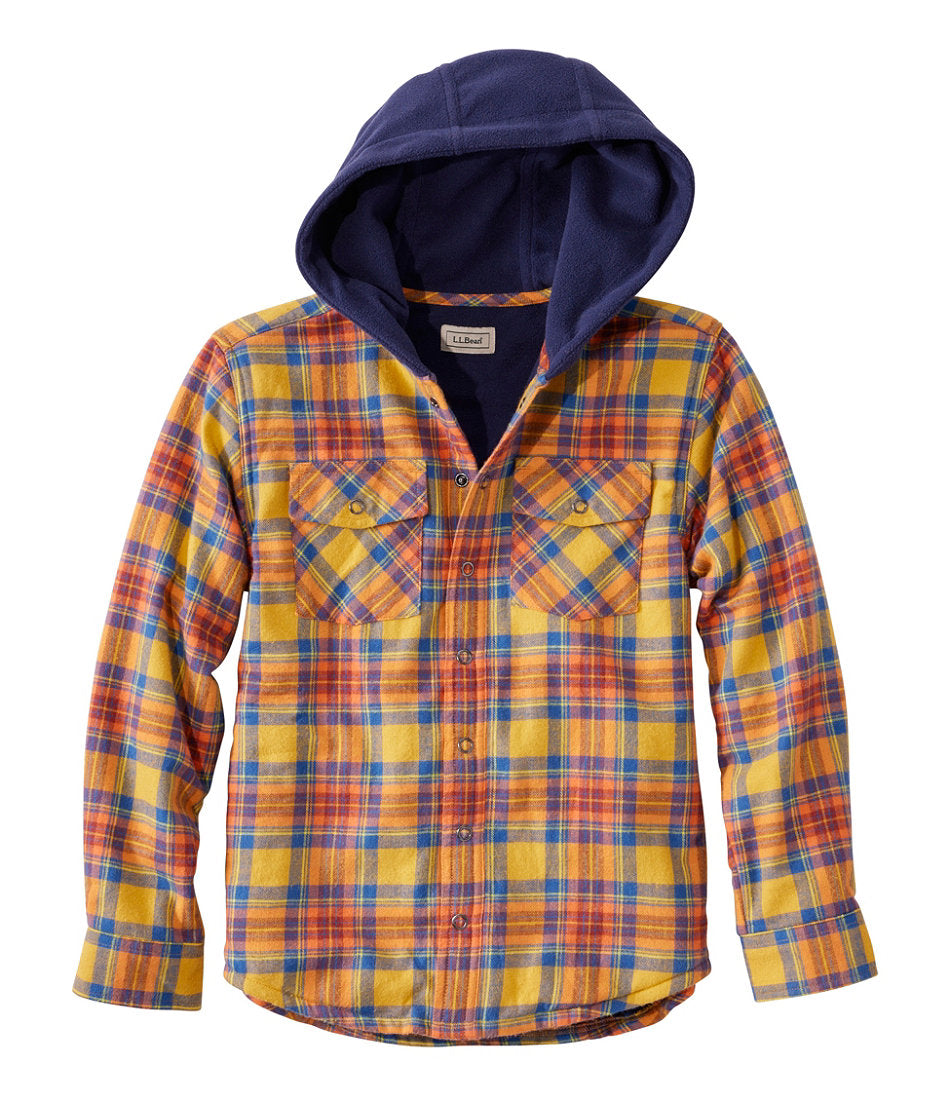 Kids' Fleece-Lined Flannel Shirt, Hooded Plaid | L.L.Bean discount - US 6965