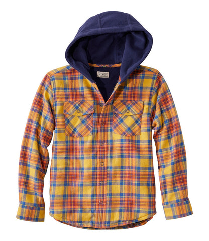 Kids' Fleece-Lined Flannel Shirt, Hooded Plaid | L.L.Bean discount - US 6965