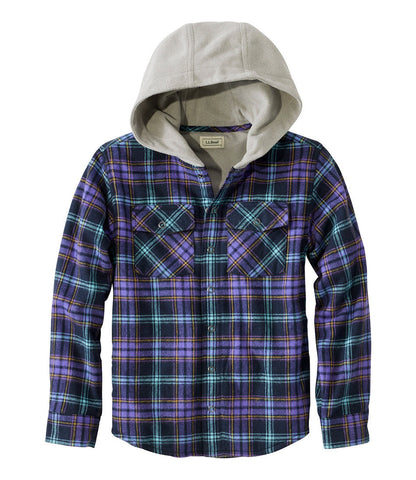 Kids' Fleece-Lined Flannel Shirt, Hooded Plaid | L.L.Bean discount - US 6965