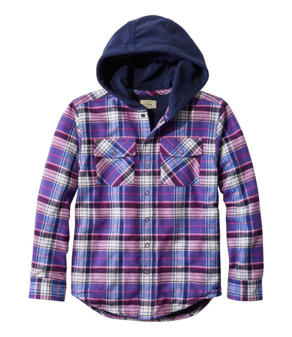 Kids' Fleece-Lined Flannel Shirt, Hooded Plaid | L.L.Bean discount - US 6965