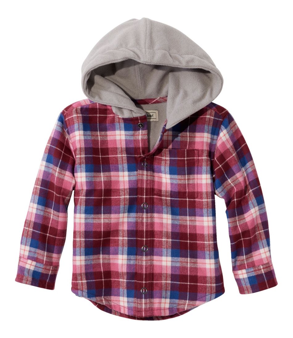 Toddlers' Fleece-Lined Flannel Shirt, Hooded | L.L.Bean outlet