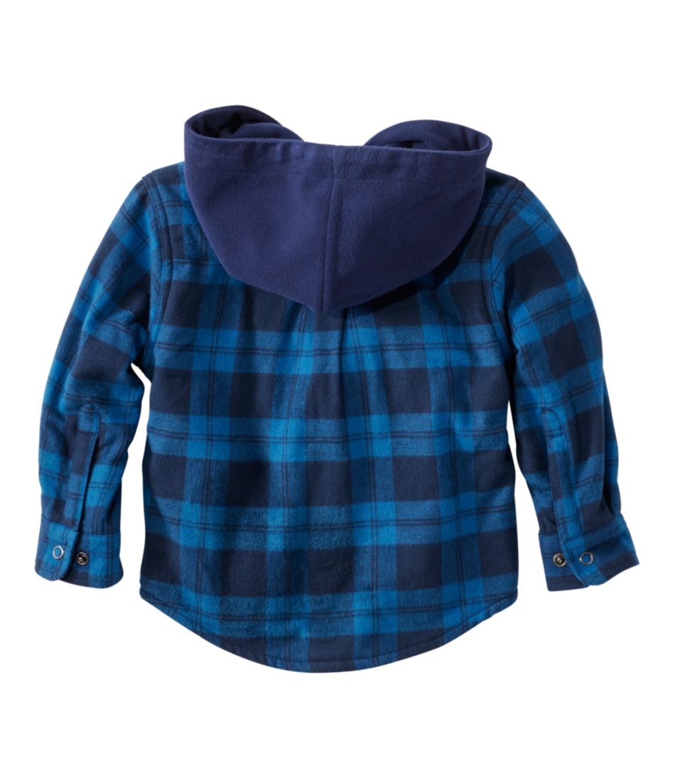 Toddlers' Fleece-Lined Flannel Shirt, Hooded | L.L.Bean outlet