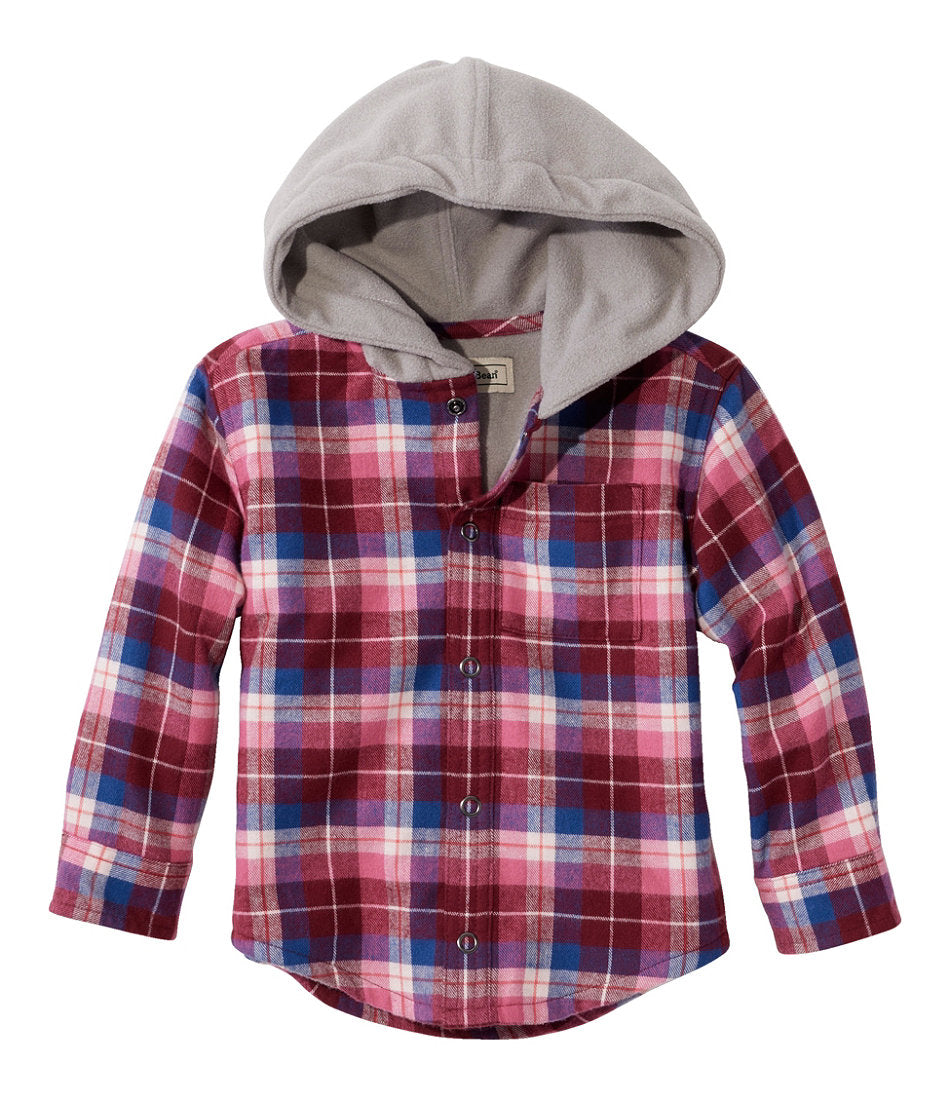 Toddlers' Fleece-Lined Flannel Shirt, Hooded | L.L.Bean outlet - US 8422