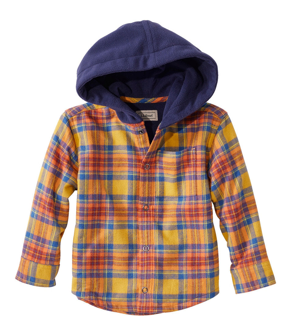 Toddlers' Fleece-Lined Flannel Shirt, Hooded | L.L.Bean outlet - US 8422