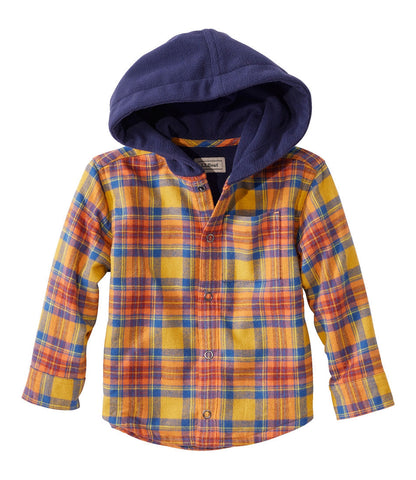 Toddlers' Fleece-Lined Flannel Shirt, Hooded | L.L.Bean outlet - US 8422
