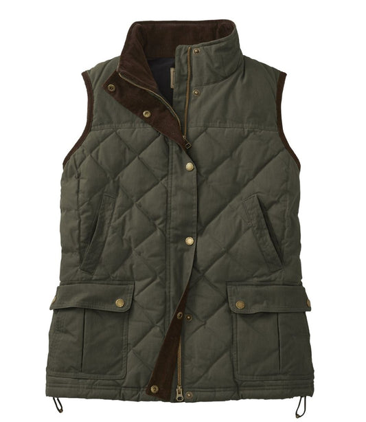 Women's L.L.Bean Upcountry Waxed Cotton Down Vest | L.L.Bean for sale